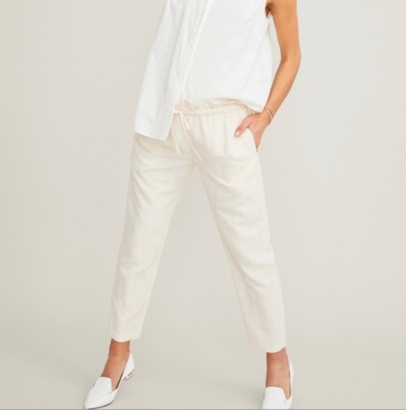 Hatch Maternity Linen Paperbag Pants Ivory Casual Lounge Large - Picture 1 of 9